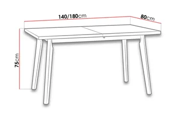 Lavona Uttrekkbart Rektangulært Spisebord 140 cm i Tre med Eketrelook - Beige - Møbler - Bord - Spisebord & kjøkkenbord