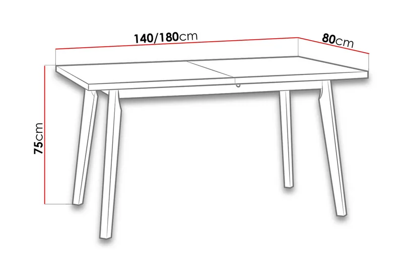 Lavona Uttrekkbart Rektangulært Spisebord 140 cm i Tre med Eketrelook - Beige - Møbler - Bord - Spisebord & kjøkkenbord