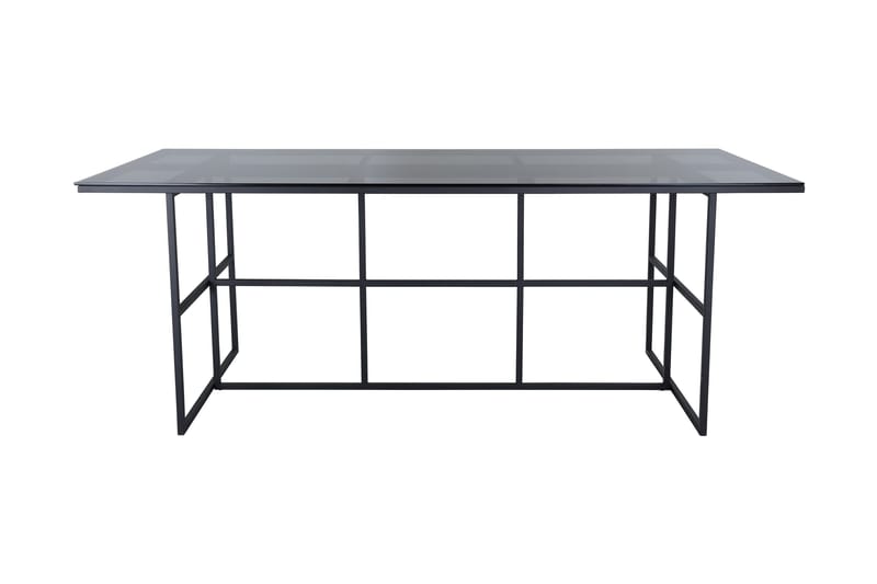 Leif Spisebord 200 cm, Glas/Sort