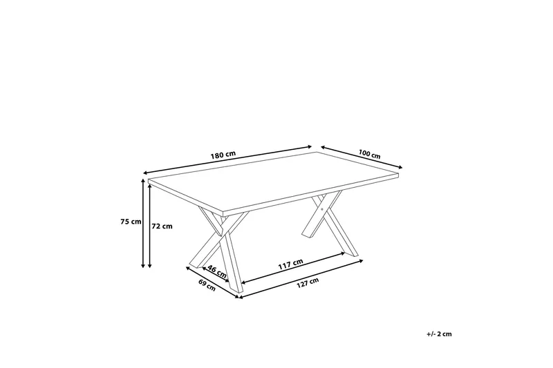 Lisala Spisebord 180 cm - Hvit - Møbler - Bord - Spisebord & kjøkkenbord
