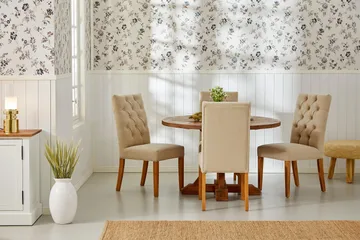 Lyon Rundt Lite Spisebord Vintage 120 cm - Natur / Tre / Alm - Møbler - Bord - Spisebord & kjøkkenbord