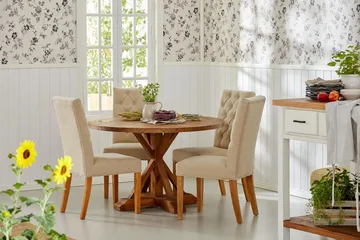 Lyon Rundt Lite Spisebord Vintage 120 cm - Natur / Tre / Alm - Møbler - Bord - Spisebord & kjøkkenbord