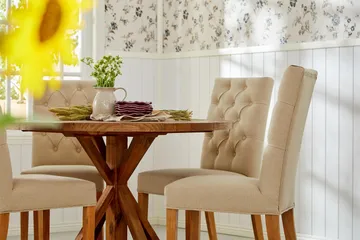 Lyon Rundt Lite Spisebord Vintage 120 cm - Natur / Tre / Alm - Møbler - Bord - Spisebord & kjøkkenbord