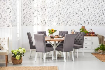 Lyon Rundt Spisebord 150 cm - Vintage / Natur / Hvit / Tre - Møbler - Bord - Spisebord & kjøkkenbord