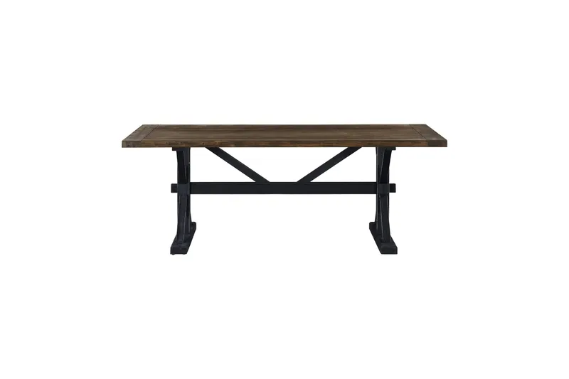 Lyon Uttrekkbart Spisebord 6 personer – Uttrekkbart plankebord 200 cm - Natur/Svart - Møbler - Bord - Spisebord & kjøkkenbord