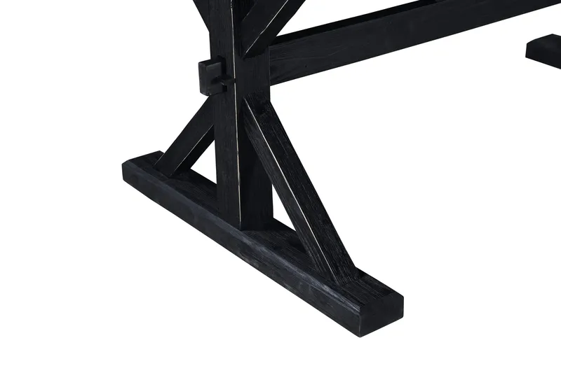 Lyon Uttrekkbart Spisebord 6 personer – Uttrekkbart plankebord 200 cm - Natur/Svart - Møbler - Bord - Spisebord & kjøkkenbord