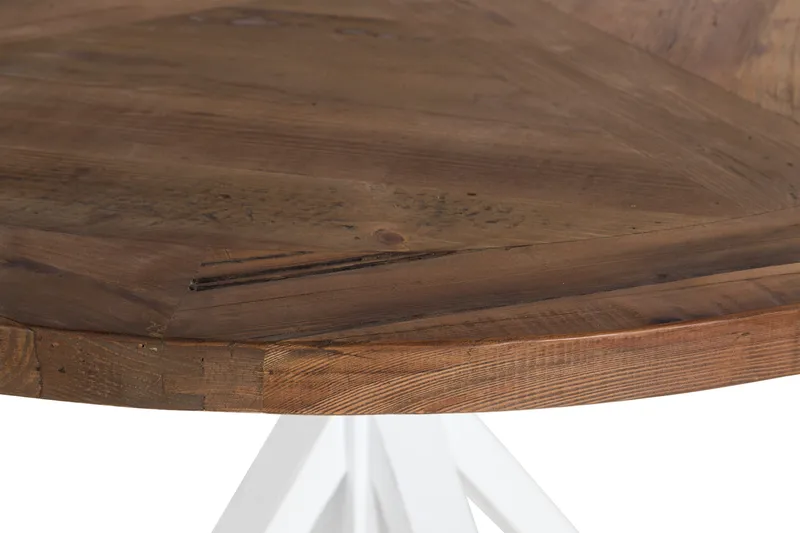 Lyon Vintage Spisebord 120 cm Rund - Natur/Hvit - Møbler - Bord - Spisebord & kjøkkenbord