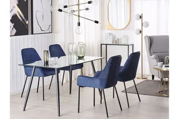 Maceys Spisebord 140 cm - Glass/Svart - Møbler - Bord - Spisebord & kjøkkenbord