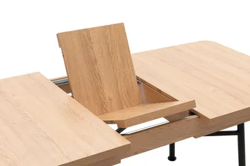 Makwana Utvidbart Rektangulært Spisebord 160 cm i Tre med Metallben - Naturell - Møbler - Bord - Spisebord & kjøkkenbord