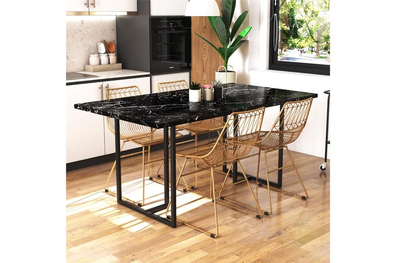 Matbord Astoria Marmor - Svart - Spisebord & kjøkkenbord