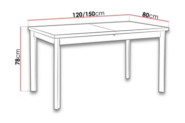 Max Spisebord 120x80x78 cm - Tre / Natur - Møbler - Bord - Spisebord & kjøkkenbord