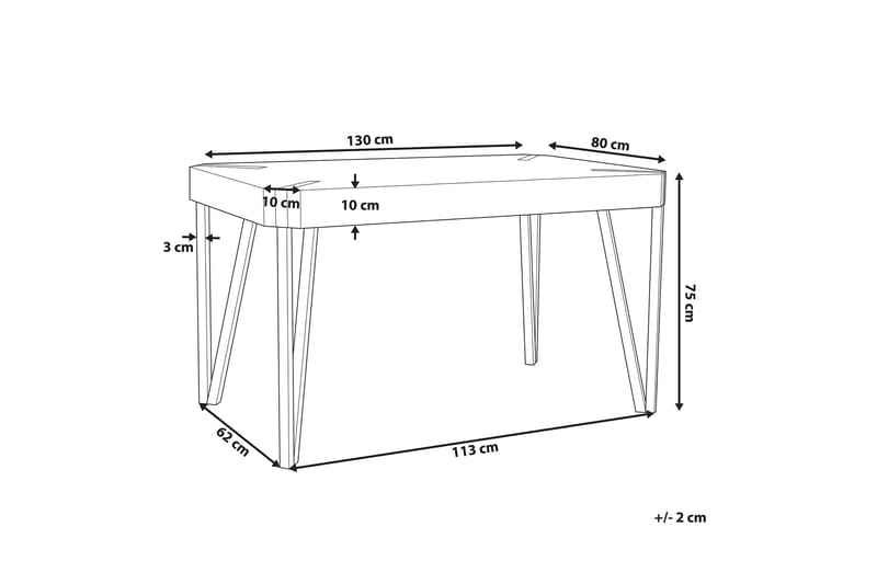 Mcgetrick Spisebord 130x80 cm - Tre/Natur - Møbler - Bord - Spisebord & kjøkkenbord