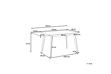 Medio Spisebord 155 cm - Hvit - Møbler - Bord - Spisebord & kjøkkenbord