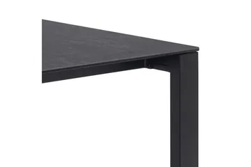 Misam Stort Rektangulært Spisebord 200 cm med Glassplate, Betong- og Metallutseende - Mørkegrå - Møbler - Bord - Spisebord & kjøkkenbord