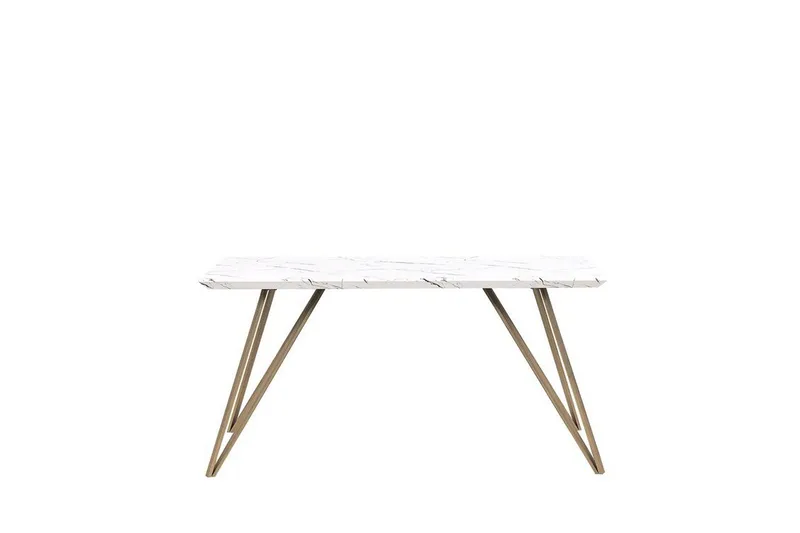 Molden Rektangulært Spisebord 150 cm i Tre med Metallben, Hvit