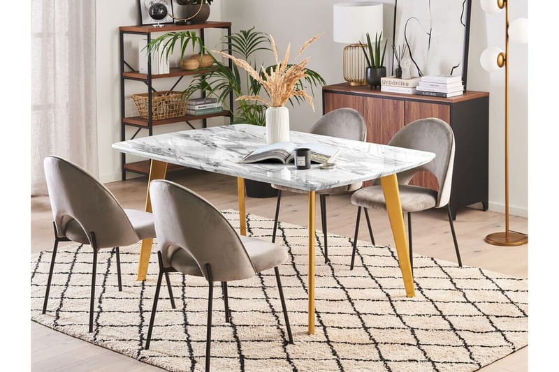 Mosby Spisebord 200 cm Sammenleggbart - Hvit/Gull - Møbler - Bord - Spisebord & kjøkkenbord