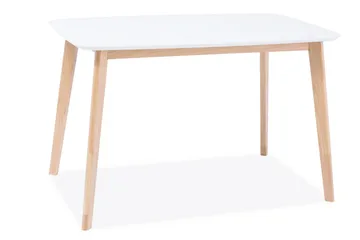 Mosson Spisebord 120 cm - Hvit/Natur - Møbler - Bord - Spisebord & kjøkkenbord