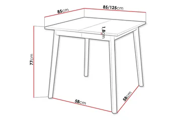 Narberth Lite Uttrekkbart Kvadratisk Spisebord 85 cm med Betong- og Metallutseende - Lysegrå - Møbler - Bord - Spisebord & kjøkkenbord