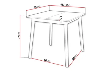 Narberth Lite Uttrekkbart Kvadratisk Spisebord 85 cm med Metallutseende - Hvit - Møbler - Bord - Spisebord & kjøkkenbord