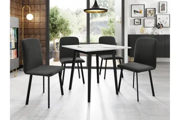 Narberth Lite Uttrekkbart Kvadratisk Spisebord 85 cm med Metallutseende - Hvit - Møbler - Bord - Spisebord & kjøkkenbord
