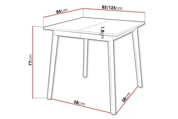 Narberth Lite Uttrekkbart Kvadratisk Spisebord 85 cm med Tre- og Eikeutseende - Svart - Møbler - Bord - Spisebord & kjøkkenbord