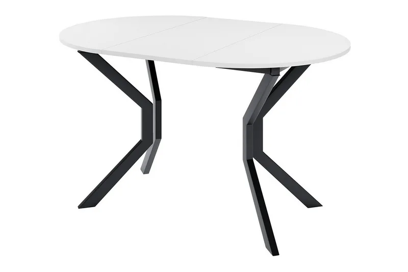 Narberth Lite Uttrekkbart Rundt Spisebord 90 cm med Betong- og Metallutseende - Lysegrå - Møbler - Bord - Spisebord & kjøkkenbord