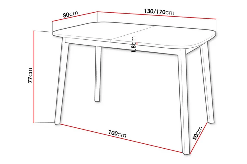 Narberth Uttrekkbart Ovalt Spisebord 130 cm med Betonglook - Lysegrå - Møbler - Bord - Spisebord & kjøkkenbord