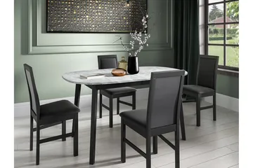 Narberth Uttrekkbart Ovalt Spisebord 150 cm med Betongutseende - Lysegrå - Møbler - Bord - Spisebord & kjøkkenbord