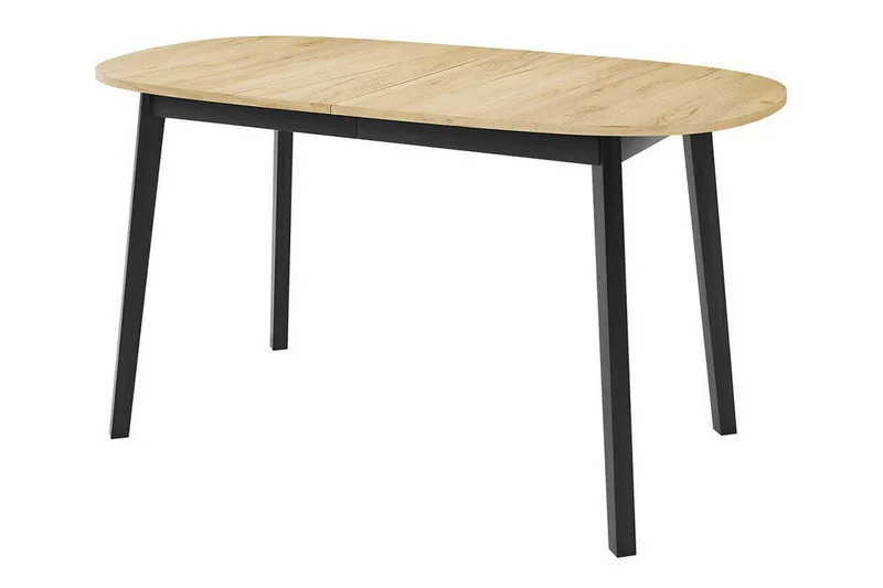 Narberth Uttrekkbart Ovalt Spisebord 150 cm med Tre- og Eikeutseende, Svart