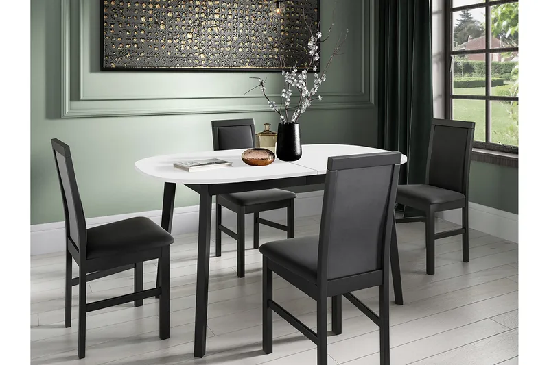 Narberth Utvidbart Oval Spisebord 150 cm i Malt Tre - Hvit - Møbler - Bord - Spisebord & kjøkkenbord