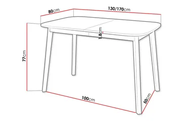Narberth Utvidbart Rektangulært Spisebord 130 cm i Eik - Svart - Møbler - Bord - Spisebord & kjøkkenbord