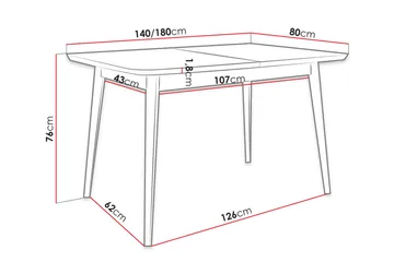 Natur Spisebord 140 cm Rektangulært i Tre - Brun - Møbler - Bord - Spisebord & kjøkkenbord