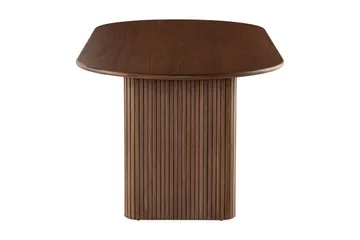 Noira Ovalt Spisebord Valnøtt 220 cm Ribbet - Mørkebrunt / Brunt Tre - Møbler - Bord - Spisebord & kjøkkenbord