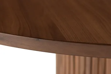 Noira Rundt Lite Spisebord Valnøtt 120 cm - Brun / Ribbet - Møbler - Bord - Spisebord & kjøkkenbord