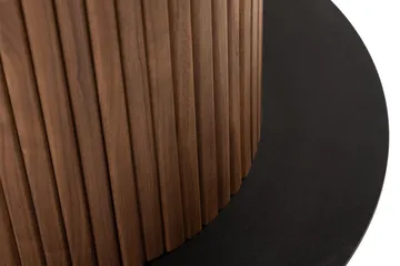 Noira Rundt Lite Spisebord Valnøtt 120 cm - Brun / Ribbet - Møbler - Bord - Spisebord & kjøkkenbord