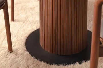 Noira Rundt Lite Spisebord Valnøtt 120 cm - Brun / Ribbet - Møbler - Bord - Spisebord & kjøkkenbord