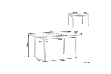 Norley Spisebord 160 cm - Svart - Møbler - Bord - Spisebord & kjøkkenbord