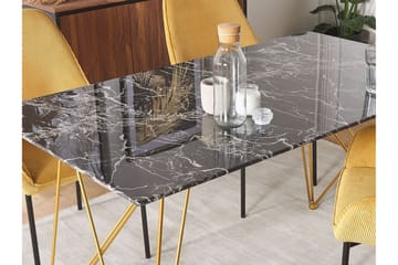 Nunierra Spisebord 140 cm - Svart / Gull - Møbler - Bord - Spisebord & kjøkkenbord