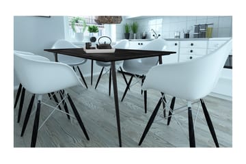 Oktoos Rektangulært Spisebord 160 cm med Tre- og Valnøttutseende - Svart - Møbler - Bord - Spisebord & kjøkkenbord