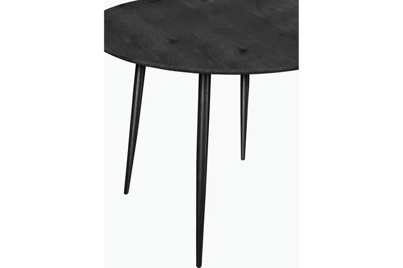 Oktoos Rundt Spisebord 100 cm med Tre- og Valnøttutseende - Svart - Møbler - Bord - Spisebord & kjøkkenbord