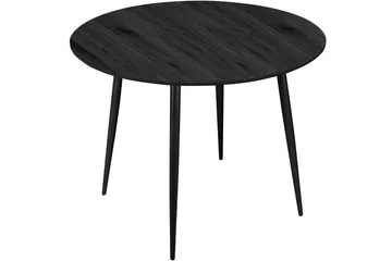 Oktoos Rundt Spisebord 100 cm med Tre- og Valnøttutseende - Svart - Møbler - Bord - Spisebord & kjøkkenbord