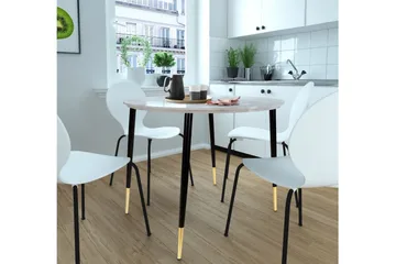 Oktoos Spisebord Rundt 100 cm - Grå/Hvit/Svart/Guld - Møbler - Bord - Spisebord & kjøkkenbord