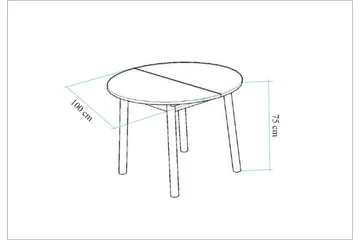 Oliver Spisebord 100 cm - Hvit - Møbler - Bord - Spisebord & kjøkkenbord