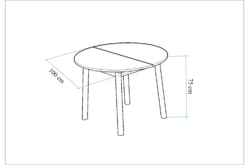 Oliver Spisebord 100 cm - Hvit - Møbler - Bord - Spisebord & kjøkkenbord