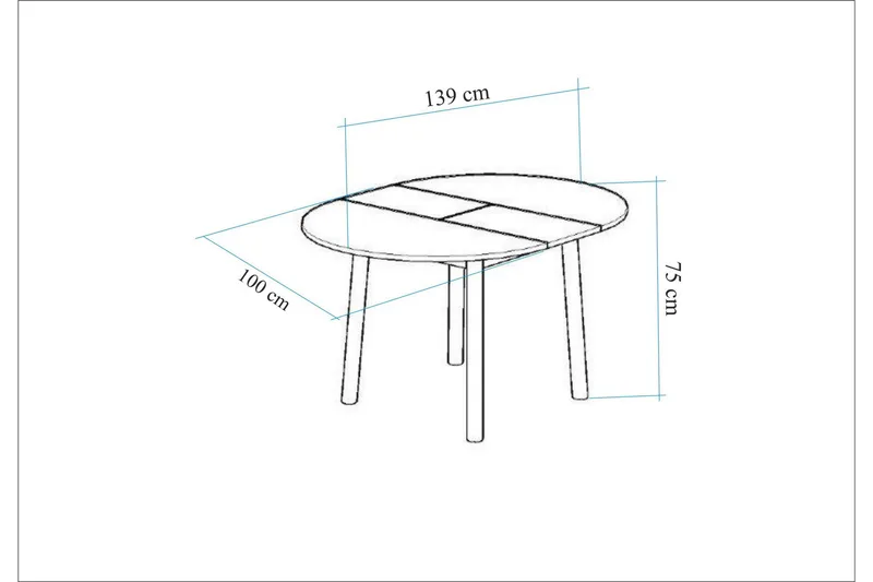 Oliver Spisebord 100 cm - Valnøtt/Svart - Møbler - Bord - Spisebord & kjøkkenbord