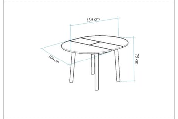 Oliver Spisebord 100 cm - Møbler - Bord - Spisebord & kjøkkenbord