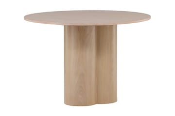 Olivia Rundt Spisebord 110 cm med Treutseende - Whitewash - Møbler - Bord - Spisebord & kjøkkenbord