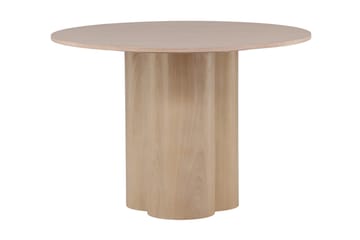 Olivia Rundt Spisebord 110 cm med Treutseende - Whitewash - Møbler - Bord - Spisebord & kjøkkenbord