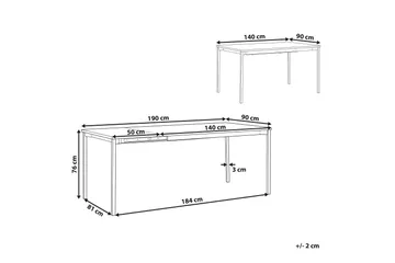 Ozein Spisebord 190 cm Sammenleggbart - Svart - Møbler - Bord - Spisebord & kjøkkenbord