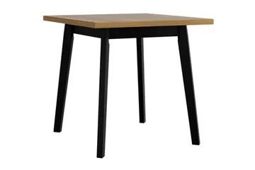 Patrickswell Kvadratisk Spisebord 80 cm med Tre- og Eikutseende, Vinklede Ben - Svart|Brun - Møbler - Bord - Spisebord & kjøkkenbord